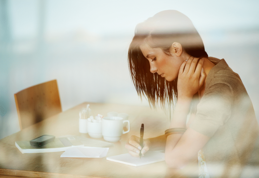 woman journaling her symptoms
